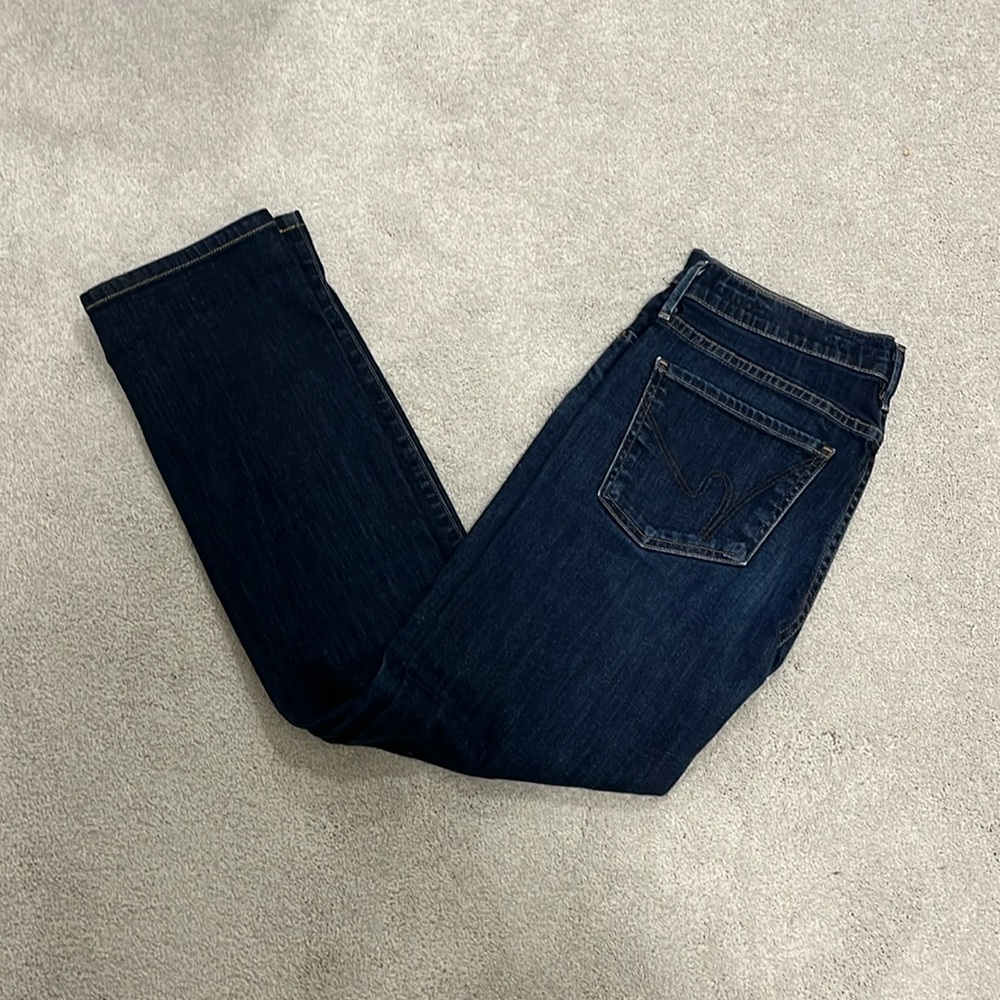 Citizens of humanity dark blue mid rise straight leg jeans